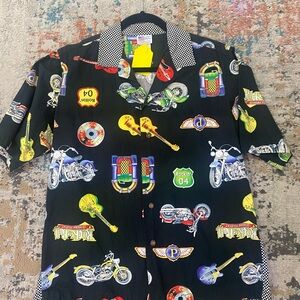 Rock N Roll themed Hawaiian shirt